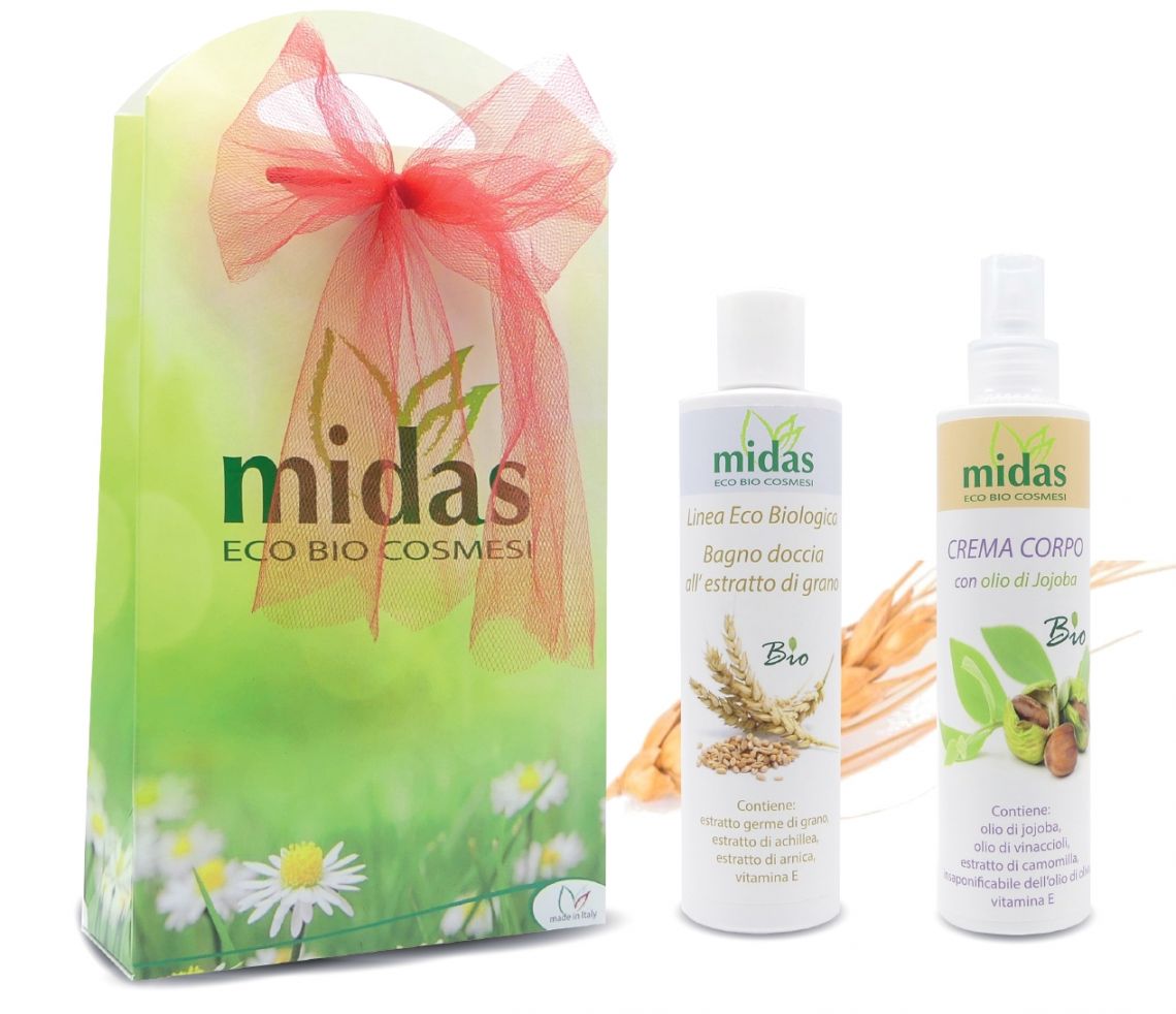 CREMA CORPO SPRAY BIO E BAGNO DOCCIA ALL'ESTRATTO DI GRANO BIO + SCATOLA REGALO